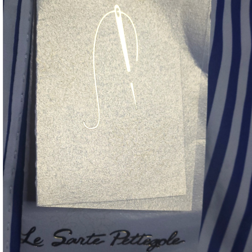 LE SARTE PETTEGOLE Striped Button Down Shirt Blue White Women's size 6 NWT $290 - Picture 7 of 9